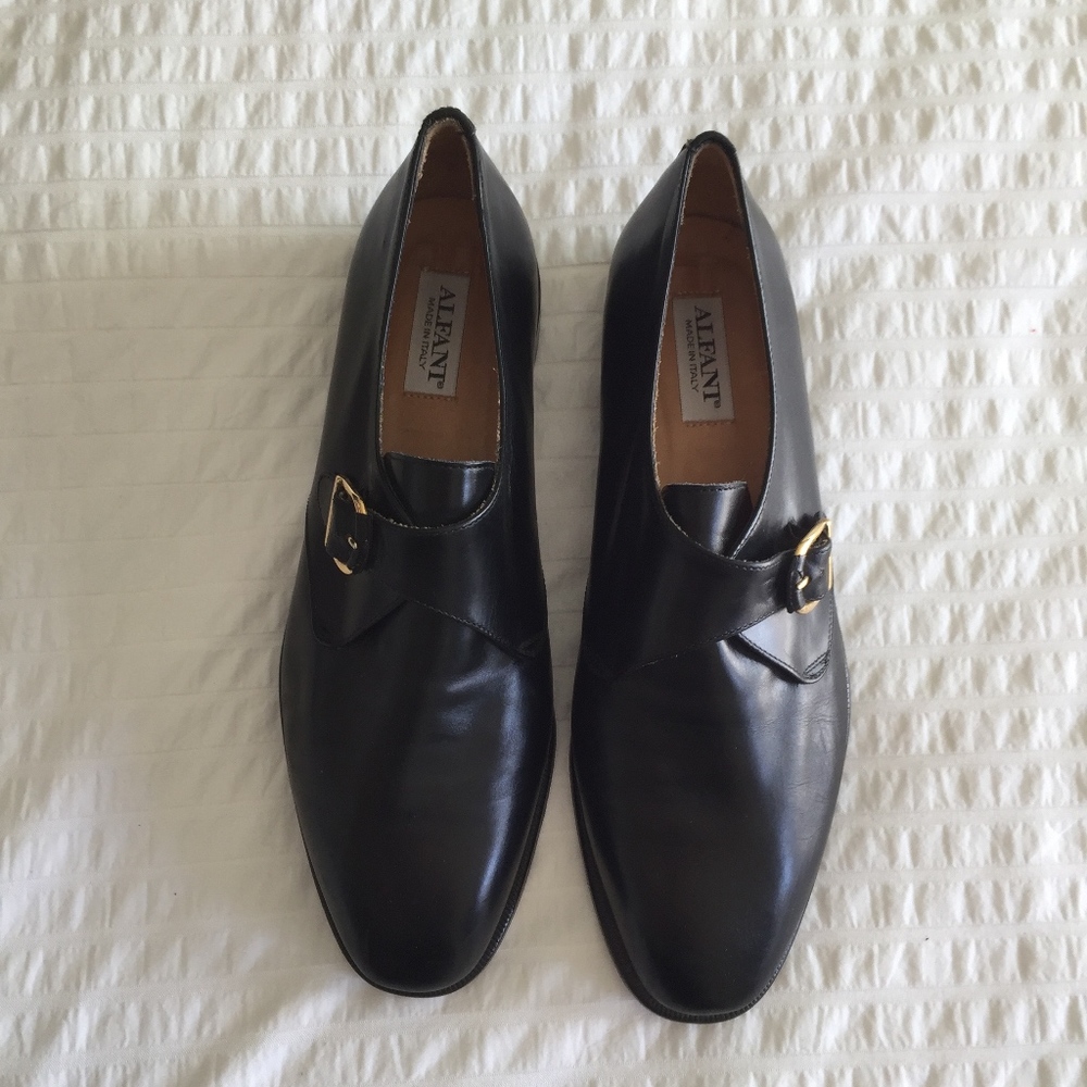 Alfani Italian Leather Black Dress Shoes 11.5